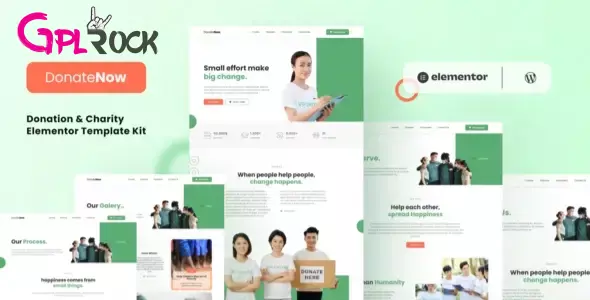 Donatenow – Donation & Charity Elementor Template Kit